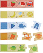 Dřevěné puzzle pro učení barev a přiřazování 20 ks Haba