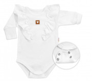 Rostoucí body Nature s dlouhým rukávem a volánky bílé Baby Nellys
