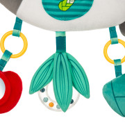 Závěsná senzorická hračka panda s chrastítkem a zrcátkem Akuku