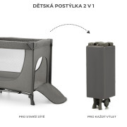 Postýlka cestovní Joy 2 Dark grey Kinderkraft