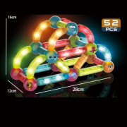 Kuličkodráha magnetická se světlem 52 ks