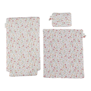 Kočárek pro panenky dřevěný s peřinkou Pink Little Dutch