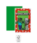 Pozvánky a obálky EKO - Minecraft 6 ks