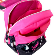 Školní batoh Minnie, modro-růžový s nápisem Sweet