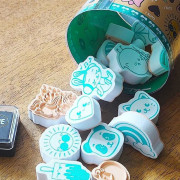 Dětská dřevěná razítka Aladine Stampo Funny 17 ks - Kawaii