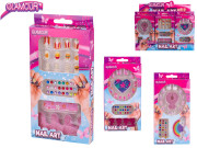 Glamour sada nalepovacích nehtů s diamanty a doplňky 