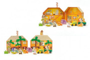 Safari/ZOO dřevěné figurky + domeček 16 ks 