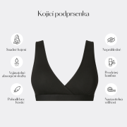 Kojicí podprsenka bambus Nuuma Black s vyjímatelnými vložkami + prací sáček Moniel