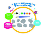 Malování na kameny/oblázky s barvami a štětci Created