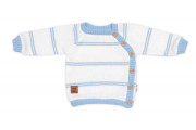 Pletená sada pro miminko s jemným proužkem 3dílná lux modrá - bílá Baby Nellys