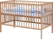 Dětská postýlka s kompletní výbavou 120 x 60 cm přírodní Lunito Scarlett 