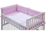 Dětská postýlka s kompletní výbavou Toro Scarlett 120 x 60 cm - růžová