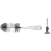 Kartáč na láhve s houbičkou a přísavkou - šedý Akuku 