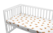 Bavlněné prostěradlo do postýlky 120 x 60 cm Míša, bílé s potiskem Baby Nellys