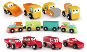 Sada dřevěných autíček v tubě 4 ks
