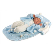 Obleček pro panenku miminko New Born velikosti 40-42 cm Llorens 4dílny modrý