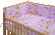 Dětská postýlka s kompletní výbavou 120 x 60 cm, mráček růžová Scarlett