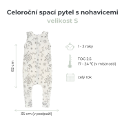 Celoroční spací pytel s nohavicemi Černé tečky Sleepee