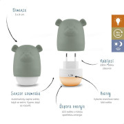 Medvídek Benny zelený - noční světlo se senzorem soumraku Zazu