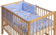 Dětská postýlka s kompletní výbavou 120 x 60 cm, mráček modrá Scarlett
