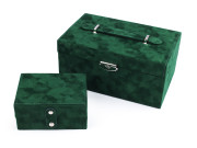 Šperkovnice 2 v 1 uzamykatelná růžová semiš