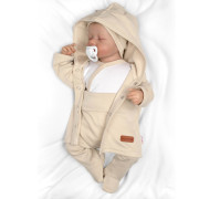 Bavlněná souprava pro miminko do porodnice 6D Made with love béžová Baby Nellys Vel. 56