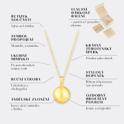 Těhotenský šperk bola Soul zlatá s broušeným povrchem + řetízek Moniel