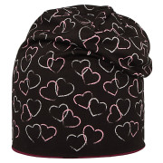 Funkční čepice dlouhá oboustranná Kitty/Srdce fialová RDX