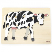 Dřevěná montessori vkládačka Viga - kráva
