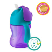 Hrneček s ohebným brčkem 200 ml dívka+dárek PETITE&MARS Miska 6 m+ Philips Avent