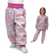 Rostoucí softshellové kalhoty Jednorožec růžová, Esito