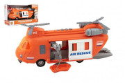 Vrtulník záchranářský plast 28 cm na setrvačník se světlem a zvukem