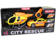 Vrtulník s autem ambulance