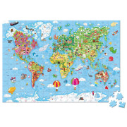 Puzzle Mapa světa v kufříku 300 ks Janod