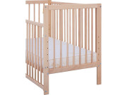 Dětská postýlka Fira Eco -přírodní (buk), stahovací bočnice 120 x 60 cm Scarlett