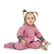 Rostoucí softshellová kombinéza s fleecem Shell pink Esito