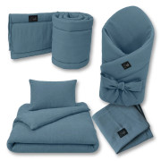 Luxusní dětské mušelínové povlečení Denim blue 100 x 135 cm Esito