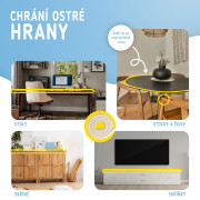 Ochranná páska pěnová pro ochranu hran a rohů nábytku 2 m Sipo