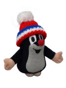 Krtek 10 cm plyšový s kulichechem červený-trikolora, plyšová hračka