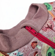 Mikina hřejivá rozepínací starorůžová s muchomůrkami