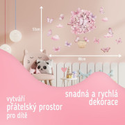 Nástěnné samolepky do dětského pokoje, Pink Butterflies Sipo