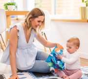 Pěnové puzzle, podložka Písmena, 10 ks, modrá/černá/bílá, BabyOno