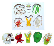 Dřevěné deskové puzzle 6 dílů Loupeme a krájíme plodiny 4