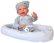 CARLA 33228 Antonio Juan - realistická panenka miminko s látkovým tělem - 42 cm