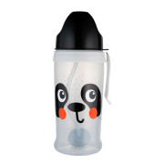 Lahev nevylévací sportovní se slámkou a závažím BabiesBoo 350 ml panda Canpol babies