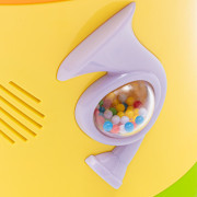 Oboustranný dynamický bubínek žlutý Baby Mix