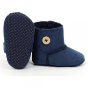 Semiškové kojenecké capáčky/botičky s kožíškem granátové Yo!
