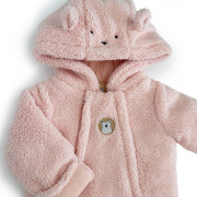 Zimní dívčí kojenecká kombinéza, kapuce s ušima Pidilidi Pink