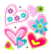 Samolepící dekorace na zeď Srdce Small foot 