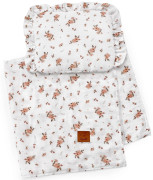 Mušelínová letní sada polštář s volánky Malé květiny Infantilo